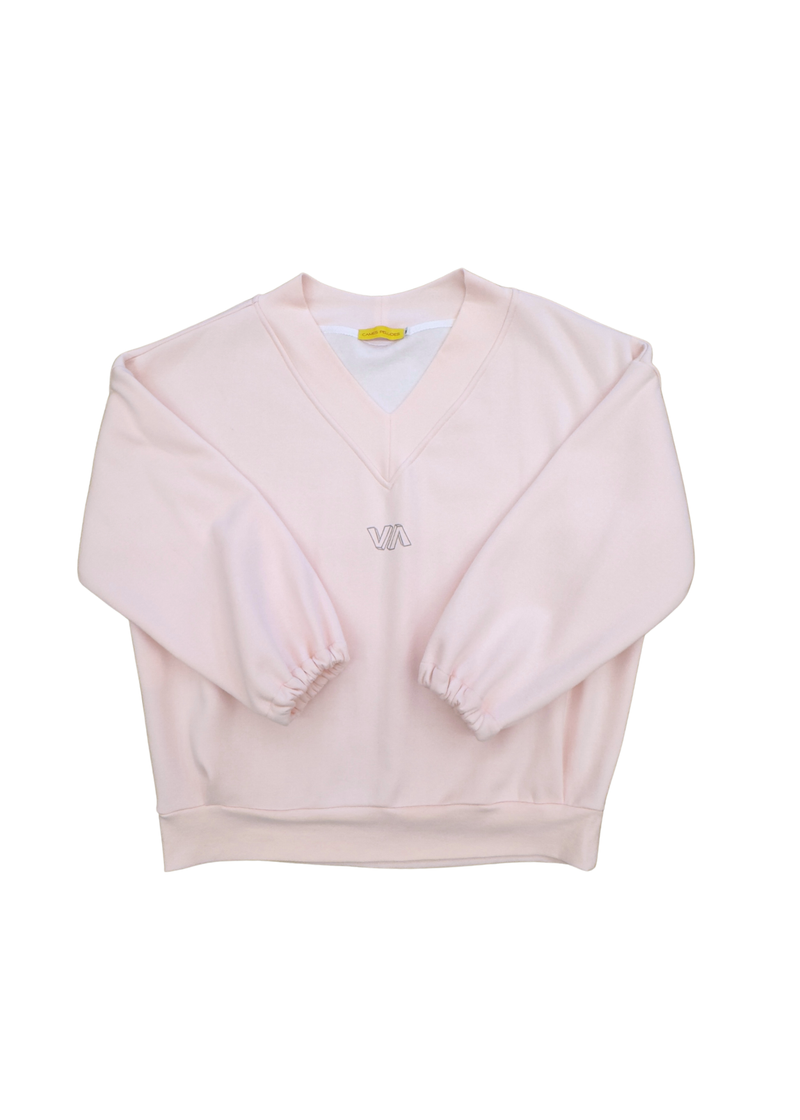 HOODIE V-NECK SALMON