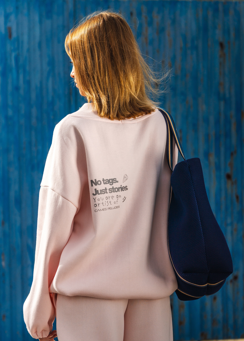 HOODIE V-NECK SALMON