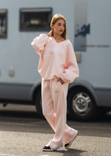 HOODIE V-NECK SALMON