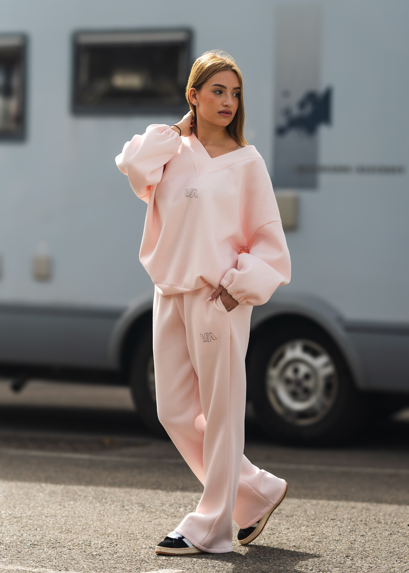 HOODIE V-NECK SALMON