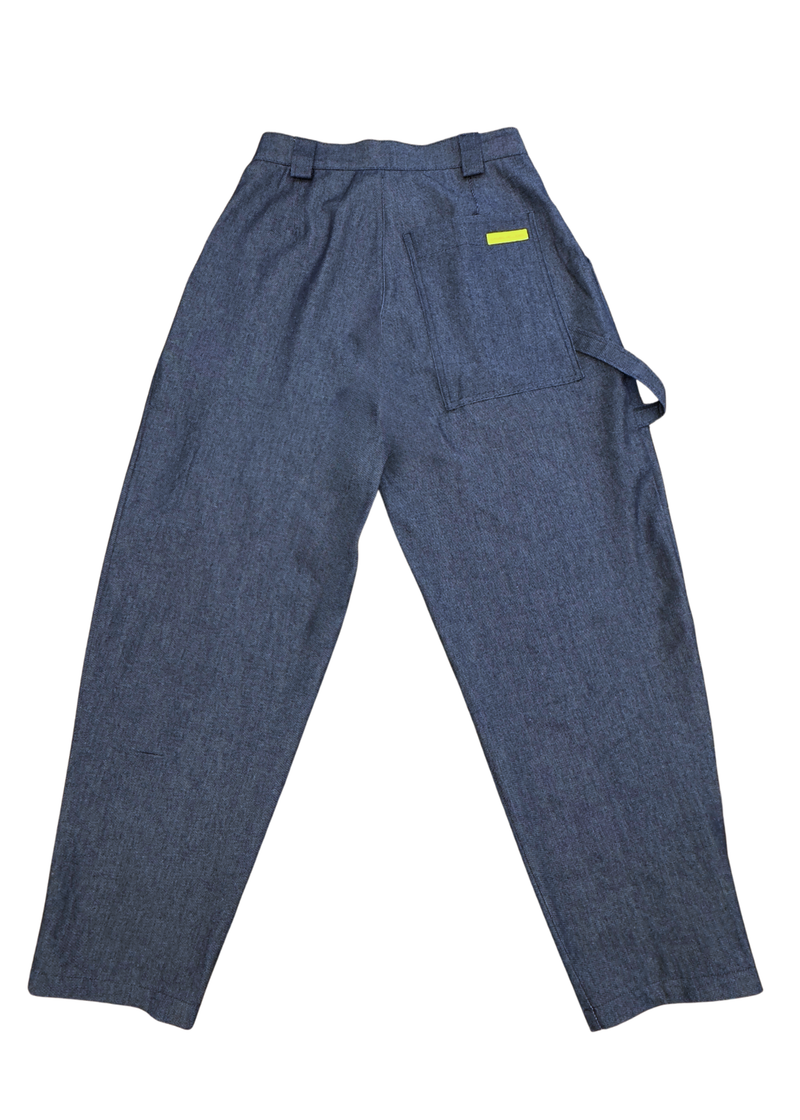 PLEAT JEANS DARK BLUE