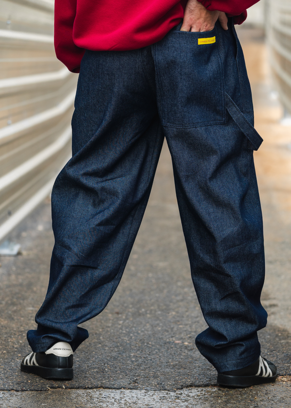 PLEAT JEANS DARK BLUE