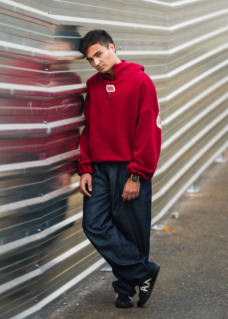 PLEAT JEANS DARK BLUE