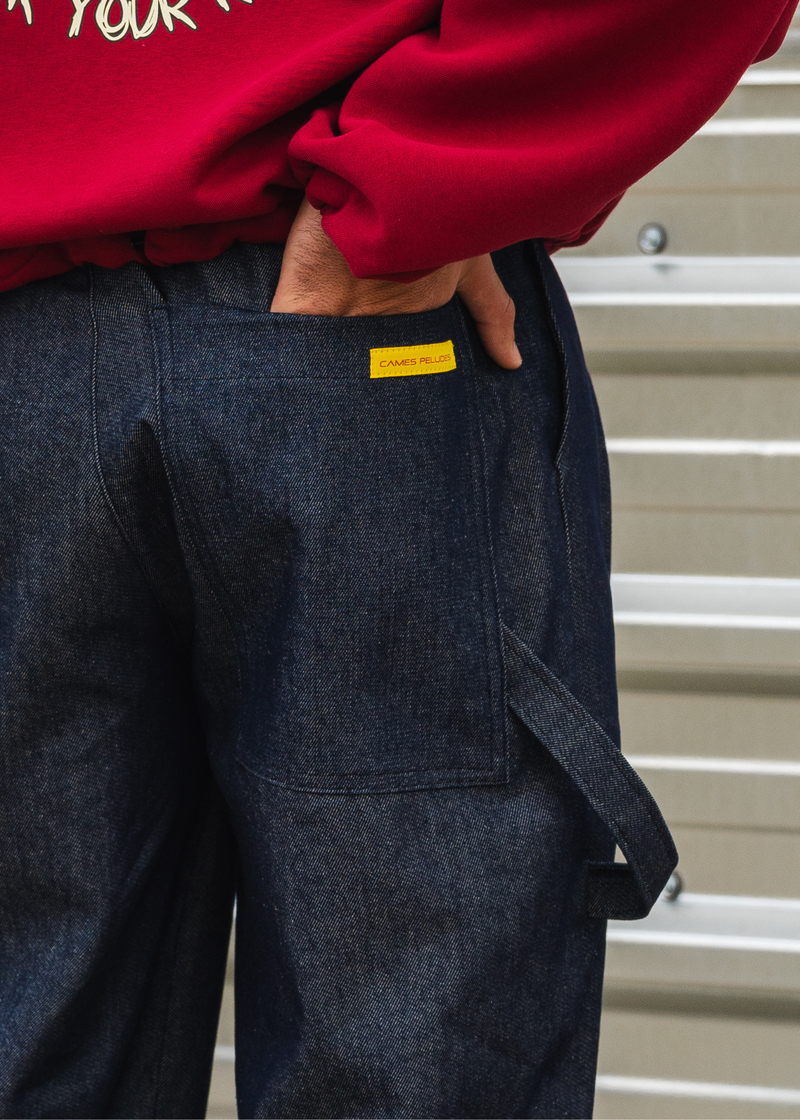 PLEAT JEANS DARK BLUE