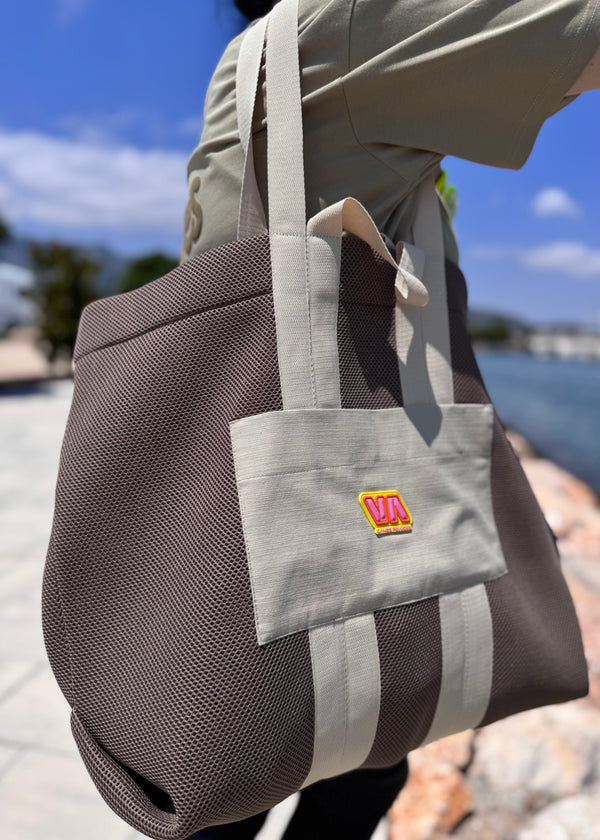 SHOPPER BAG - MARRÓN/BEIGE