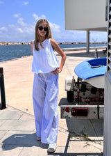 PANTALÓN VERANO BLANCO/AZUL